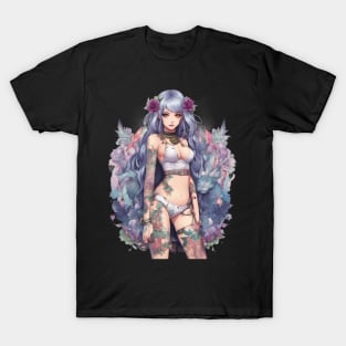 Ink and Tears Emo Goth Anime Girl T-Shirt